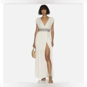NWT Free People Devon Grecian Maxi Dress Tes Ivory Boho Gypsy Cottagecore XS